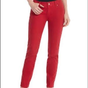 White House Black Market Women’s Red Blanc Slim Ankle Jean